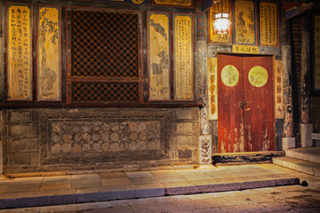 Detail of the historic Zhou family house from the latter days of the Qing dynasty in JianSui,...