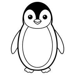 penguin silhouette - vector illustration
