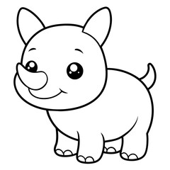 baby hippo cute - vector illustration