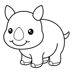 Obraz na płótnie Canvas smiling baby hippo art - vector illustration