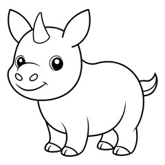 rhino baby smile - vector illustration