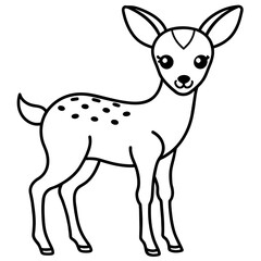 deer standing cute - vector illustration