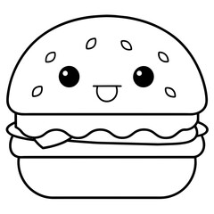 happy burger  - vector illustration