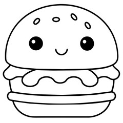 adorable burger - vector illustration