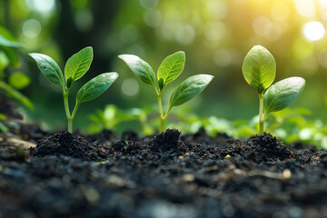 Tree plant growing process in beautiful nature
