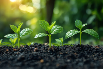 Tree plant growing process in beautiful nature