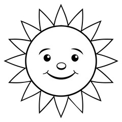 smiley sun with shine - vector illustration