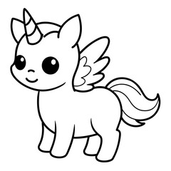 adorable baby unicorn - vector illustration