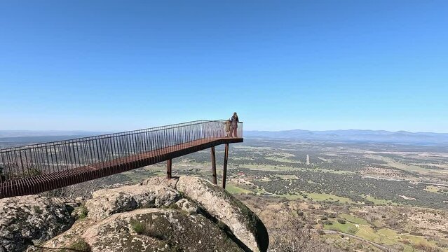 Breathtaking panoramic view from the viewpoint of Cabezabellosa, near the Jerte valley, in Caceres, Extremadura, Spain