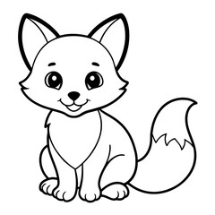 happy fox - vector illustration