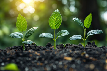 Tree plant growing process in beautiful nature