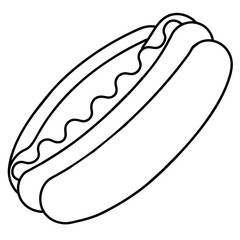 hotdog  with sauce - vector illustration