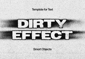 Dirty Text Effect Mockup - obrazy, fototapety, plakaty