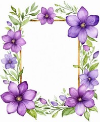 Immerse yourself in beauty with our watercolor purple floral frame mockup