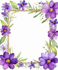 Immerse yourself in beauty with our watercolor purple floral frame mockup