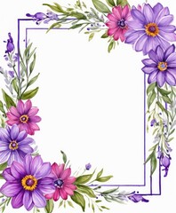 Immerse yourself in beauty with our watercolor purple floral frame mockup