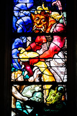 Saint Etienne catholic church, Beauvais, France. Stained glass