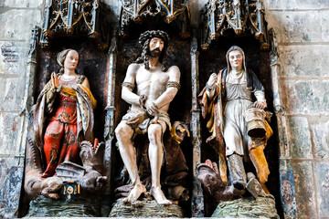 Saint Etienne catholic church, Beauvais, France. Statues