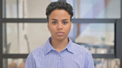 Portrait of Serious African Woman in Office