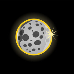 Total eclipse vector illustration.