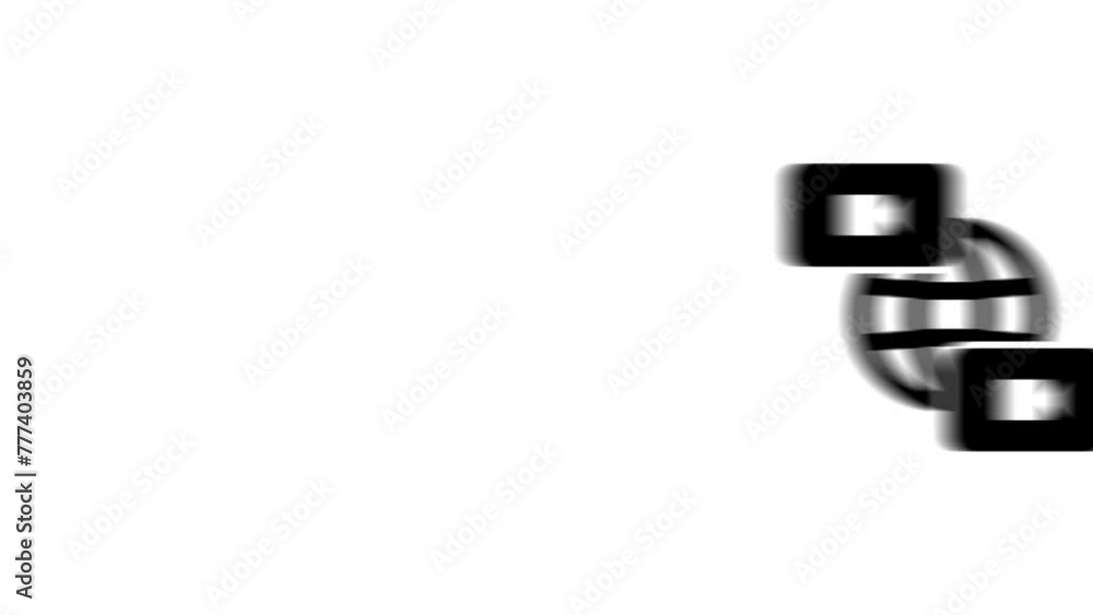 Poster animation set, videoconference symbol. animations: transparency, zooms, transition top to down, tran