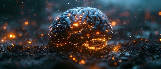 Neuralink connects human brains to technology using robotics and artificial intelligence. Concept Neuralink, Brain-Computer Interface, Robotics, Artificial Intelligence, Human Augmentation - obrazy, fototapety, plakaty