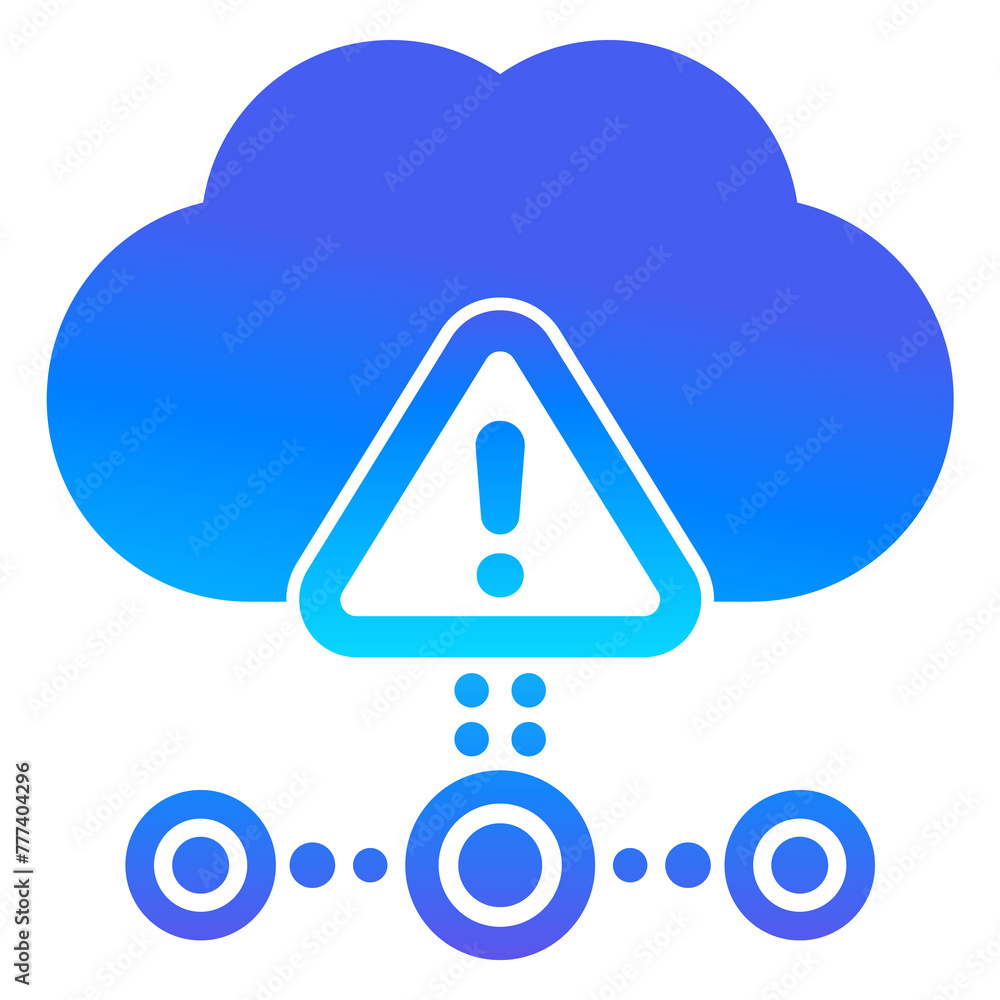 Poster warning icon with cloud, hosting error