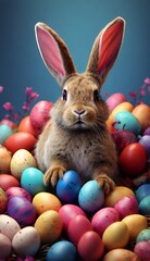 easter bunny and easter eggs