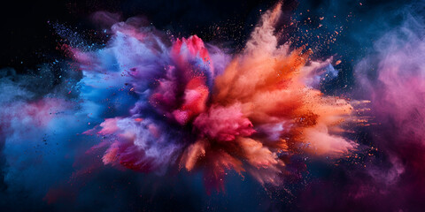 Fototapeta na wymiar Colorful Holi Celebration Powder Paint Explosion