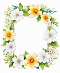 Experience simplicity with our watercolor white floral frame mockup. Pure blossoms encase the space, ready for your text or photo