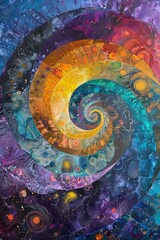 Fibonacci galaxy, acrylic by Da Vinci 