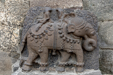 Elephant statue in Daulatabad fort, India