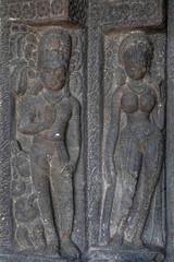 Ellora caves, a UNESCO World Heritage Site in Maharashtra, India. Cave 21 sculptures