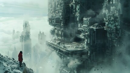 Futuristic City of Neo HD Wallpapers, To provide a visually stunning and conceptually intriguing background or digital art element that conveys a - obrazy, fototapety, plakaty
