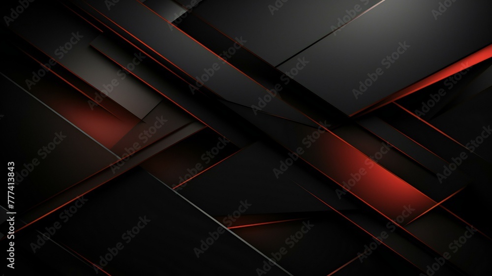 Wall mural modern computer background with black and red lines