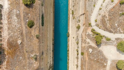 Corinth Canal, Greece. The Corinth Canal is a sluiceless shipping canal in Greece, connecting the...