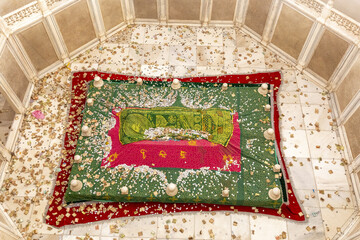 Bibi Ka Maqbara in Aurangabad, India. Rabia-ud-Dauraniâ€™s tomb with offerings