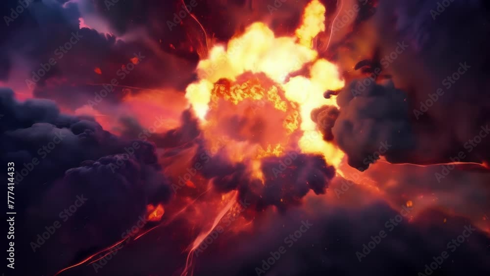 Poster in a dazzling display of natures power the volcano unleashes a kaleidoscope of colors with each expl