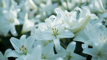 Obraz na płótnie Canvas 白いユリの美しい花束