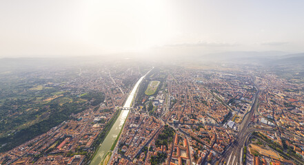 Rome, Italy. Historical Center. The city is at your fingertips. Panorama of the city on a summer morning. Aerial view