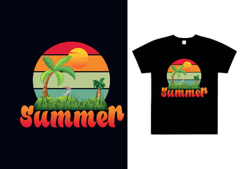 Summer t-shirt design and vector file