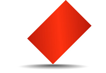 Red paper rectangle and shadow, label, banners, icon