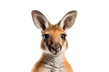 Obraz premium Australian Kangaroo face close up isolated on transparent background
