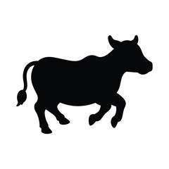 silhouette of a cow on white