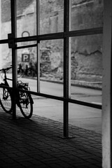 old bicycle in the street