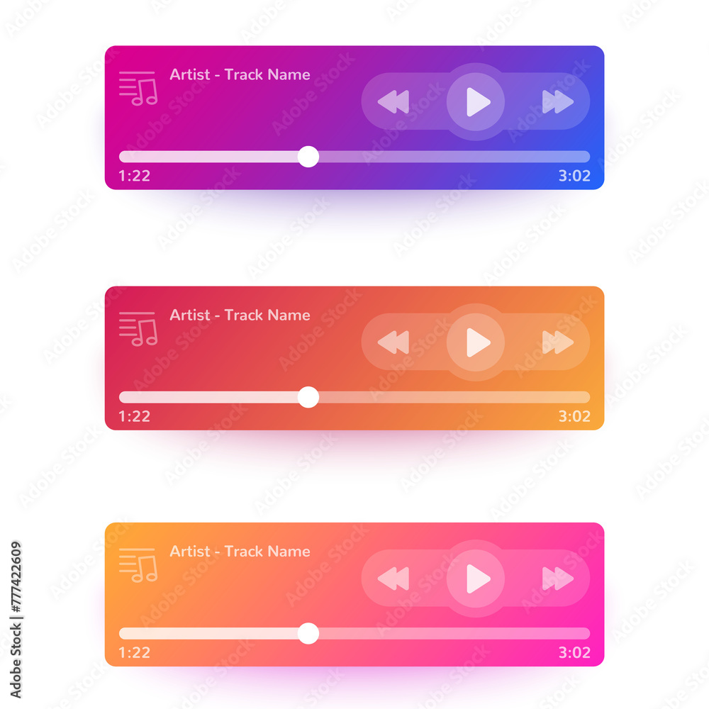 Poster music player ui, mobile interface design
