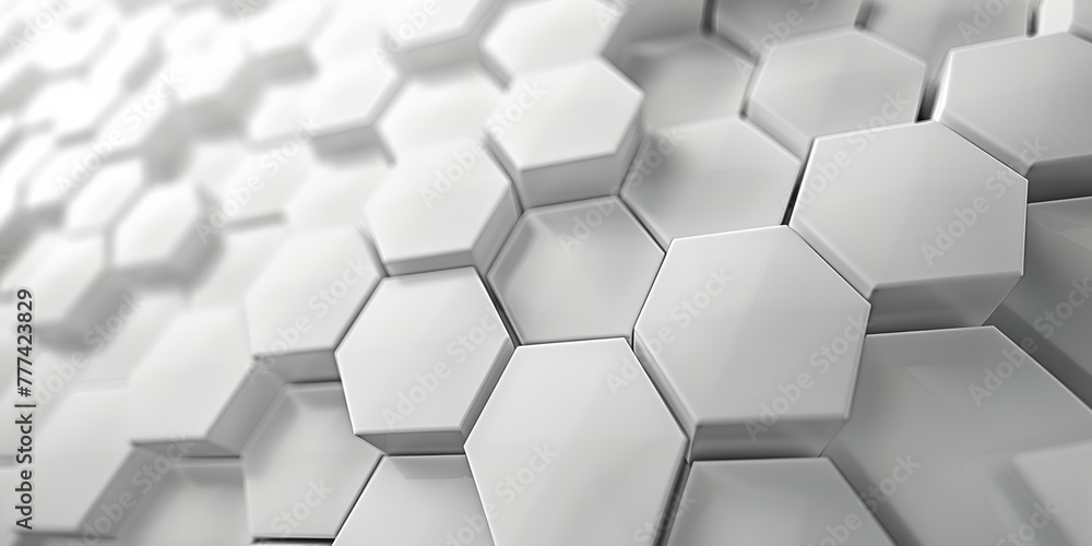 Poster white background with a pattern of hexagons. the pattern is made up of honeycomb texture.
