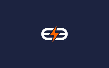 letter ee with electricity logo icon design vector design template inspiration - obrazy, fototapety, plakaty