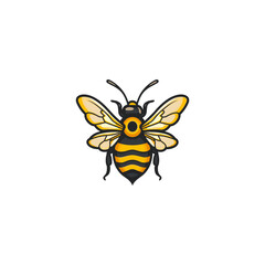 Bee logo design vector flat illustration template