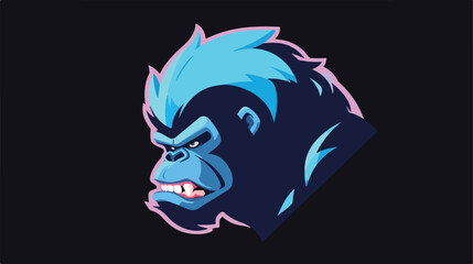 Logo icon gorilla vector illustration 2d flat carto